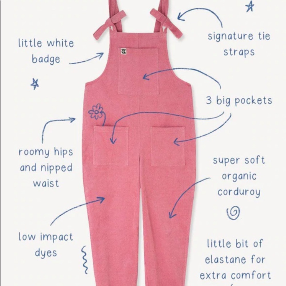 Adorable coral pink Lucy and Yak overalls size 6 .